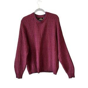 Vintage oversize Men’s sweater in gorgeous mauve with speck of blue/gray. SZ. XL